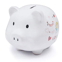 TOYSBBS Piggy Bank Classic Cute Ceramic Coin Money Piggy Bank, Mini & Small Makes a Perfect Unique Gift, Nursery Dcor, Keepsake, Or Savings Piggy Bank for Kids Adult