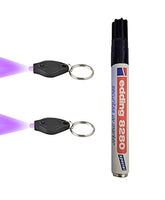 Ultra Violet (UV) Kit - Invisible UV Marker and Two UV Flashlights with Keychains, Disappearing Ink Magic Marker, Secret Message Writing, Hidden Passwords, Kids Party Toy Kit