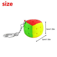 Load image into Gallery viewer, Larcele 2 Pieces Mini 3x3x3 Magic Cube Keychain Stickerless Creative Pocket Cube Key Ring YSMF-02
