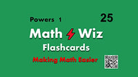 Math Wiz Flashcards Deck 25 Powers Roots 1