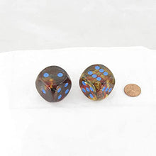 Load image into Gallery viewer, Primary Nebula Luminary Dice with Blue Pips D6 30mm (1.18in) Pack of 2 Wondertrail
