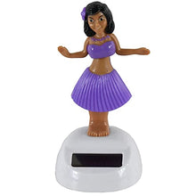 Load image into Gallery viewer, Solar Powered Dancing Decoration Dashboard Hawaiian Hula Girl Office or Home (Purple)
