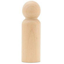 Load image into Gallery viewer, Unfinished Wooden Peg Dolls Large 3.5 inches, Dad Shape, Pack of 250 Birch Peg People, Charming Wood Figurines to Paint
