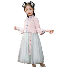 Load image into Gallery viewer, Huicai Girls&#39; Hanfu Set Retro Elegant Girl Cosply Costume (Tops+Skirt) Pink
