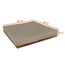 Load image into Gallery viewer, Sandbox Cover 12 Oz Waterproof - Sandpit Cover 100% Weather Resistant with Air Pocket &amp; Elastic for Snug Fit (Beige, 60&quot; W x 60&quot; D x 8&quot; H)
