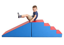 Load image into Gallery viewer, IGLU XL Steps and Slide, Soft Play Climb and Crawl Activity Toys Blue/Red Anti Slip
