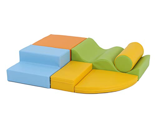IGLU Soft Play Forms Climb and Crawl, Playground for Kids Light Colors + Antislip - 6 Forms