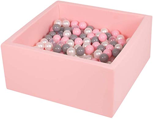 TRENDBOX Ball Pit Kids Ball Pit Memory Foam Ball Pit Square Ball Pits for Toddlers Babies Ball Pit Balls NOT Included - Pink