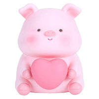 Cute Cartoon Bank Money Saving Box Jar with Night Light Home Decoration Children Gift for Home Outdoor (A)