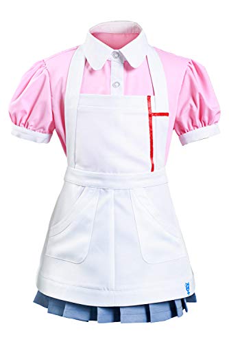 Kids Mikan Tsumiki Cosplay Costume Halloween Maid Apron Shirt Uniform Dress for Girls,XLarge