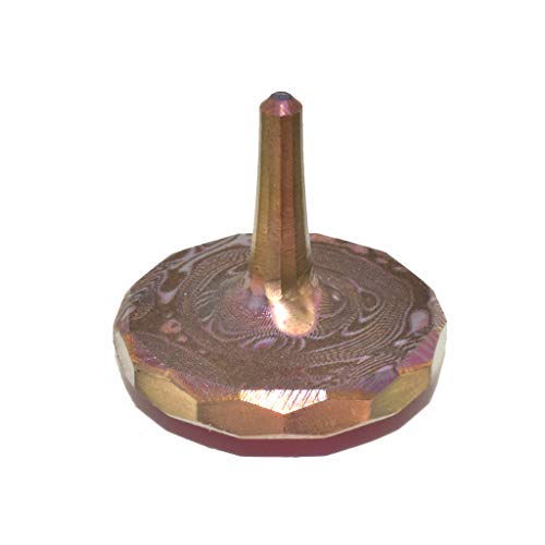 MetonBoss Damascus Rosen Titanium Spinning Top - Made with Aerospace Grade 5 Titanium (Anodized Golden Magenta)