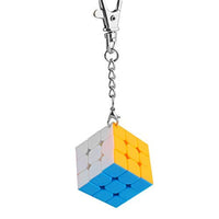 Larcele 2 Pieces Mini 3x3x3 Magic Cube Keychain Stickerless Creative Pocket Cube Key Ring YSMF-02