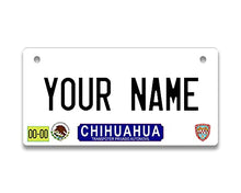 Load image into Gallery viewer, BRGiftShop Personalized Custom Name Mexico Chihuahua 3x6 inches Bicycle Bike Stroller Children&#39;s Toy Car License Plate Tag
