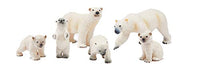 MOPANXI 6PCS Realistic Polar Bear Family Set Figurines with Bear Cubs, 2-5