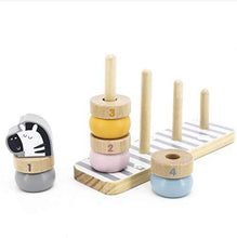 Load image into Gallery viewer, moderngenic Geometric Wooden Animal Stacker, Stacking &amp; Nesting Educational Stacking Tower with Rings and Animals for Toddlers
