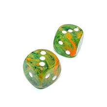 Load image into Gallery viewer, Spring Nebula Luminary Dice with White Pips D6 30mm (1.18in) Pack of 2 Wondertrail
