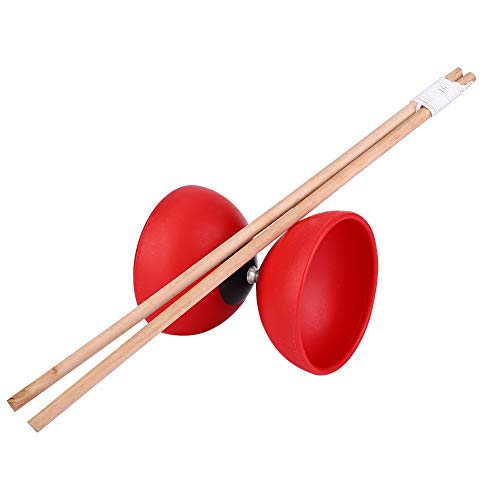 Bnineteenteam Diabolo Chinese Yoyo Diabolo Toys with Coloured Diablolo Sticks for Super Long Spin Times and pro Level diabolo.(Red) Children's Outdoor Toys