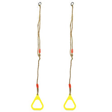 Load image into Gallery viewer, A Pair of Hanging Rings 4.59ft Adjustable Plastic Swing Fitness Exercise Trapeze Swing Bar Rings with Rope for Kids(Yellow)
