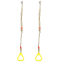 A Pair of Hanging Rings 4.59ft Adjustable Plastic Swing Fitness Exercise Trapeze Swing Bar Rings with Rope for Kids(Yellow)