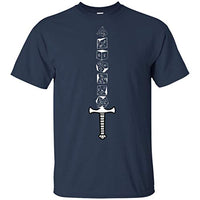 Polyhedral Dice Sword Fantasy Role-Playing Game T-Shirt Navy