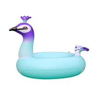 NUOBESTY Peacock PVC Swimming Ring Inflatable Animal Floating Row Float Inner Tubes Ring Beach Summer Party Decoration (90cm)