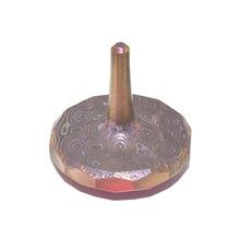 Load image into Gallery viewer, MetonBoss Damascus Rose Titanium Spinning Top - Made with Aerospace Grade 5 Titanium (Anodized Golden Magenta)
