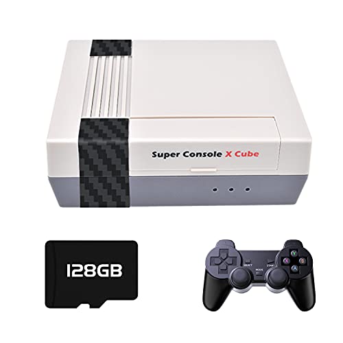 Super Console X Cube,128G Retro Video Game Console Built-in 41,000+ Games,TV&Game Systems in 1, Game Consoles Support for 4K TV 1080P HD Output,with 2 Wireless Controllers,Support LAN/WiFi