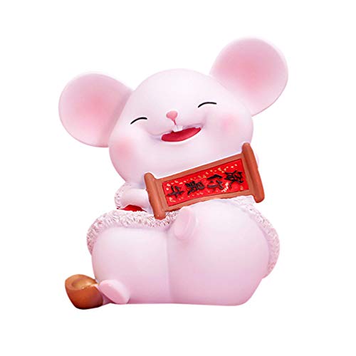 TOPBATHY Resin Piggy Bank Coin Bank Mouse Rat Shaped Money Holder Saving Pot Mouse Figurine Ornaments for Girls Boys Birthday 2020 Chinese Zodiac Year Gifts Size M/C