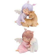 Load image into Gallery viewer, PRETYZOOM 2Pcs Small Angel Girl Statue Birthday Cake Figurine Praying Angel Figure Resin Dollhouse Doll Mini Fairy Garden Table Decoration

