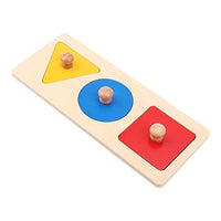 3 Colors Panel Insets Baby Geometric Toy, Wooden Baby Early Toys, Play for Children Educational Toy for Baby(Three-Color Panel)