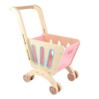 PRETYZOOM Children Simulated Shopping Cart Toy Children Supermarket Cart Toy (Pink) Home Ornaments