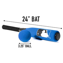 Load image into Gallery viewer, Franklin Sports MLB Kids Foam Baseball Bat + Ball Set - Jumbo Oversize Toy Bat + Foam Ball for Kids + Toddlers - Blue - 24&quot;
