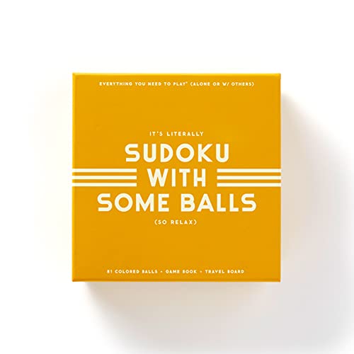 Sudoku with Some Balls Sudoku Game Set from Brass Monkey - Sudoku with a Twist, Perfect for Traveling, 7.8