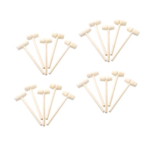 BESPORTBLE 20pcs Mini Wooden Hammers for Chocolate Small Wooden Mallets for Breakable Chocolate Heart Toy Mallets for Kids Crafts and Party Game Props