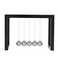 Haofy Newton's Cradle Balance Steel Balls,Science Pendulum Ball Home Office Decor Ornament Educational Desktop Toy (Black)