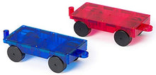 Load image into Gallery viewer, Playmags 2 Piece Car Set: with Stronger Magnets, STEM Toys for Kids, Use with All Magnetic Tiles and Blocks Sturdy, Super Durable with Vivid Clear Color Tiles. (Colors May Vary)
