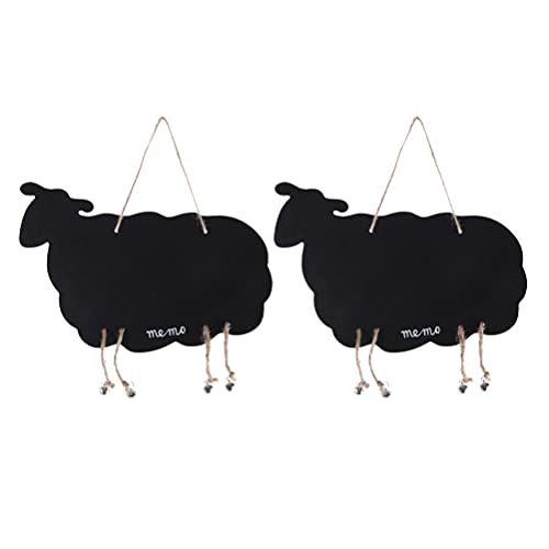 ARTIBETTER 2pcs Mini Hanging Chalkboards Signs Memo Message Board Sign Sheep Shaped Blackboard Hanging Guest Book for Wedding Party Table Number Food Menu