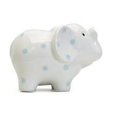 Load image into Gallery viewer, Child to Cherish Ceramic Elephant Piggy Bank for Boys, Blue Polka Dots
