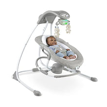 Load image into Gallery viewer, Ingenuity InLighten 2-in-1 Baby Swing &amp; Rocker - Vibrations, Nature Sounds, Swivel Infant Seat, Light Up Motorized Mobile - Spruce
