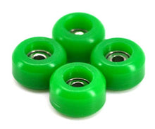 Load image into Gallery viewer, Teak Tuning CNC Polyurethane Fingerboard Bearing Wheels, Green - Set of 4 Wheels - Durable Material with a Hard Durometer
