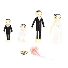 Load image into Gallery viewer, Pssopp 4Pcs Wedding Doll Set, Mini Wood Wedding Dolls Set with Trailing Wedding Dress Art Craft Desktop Decoration Ornament
