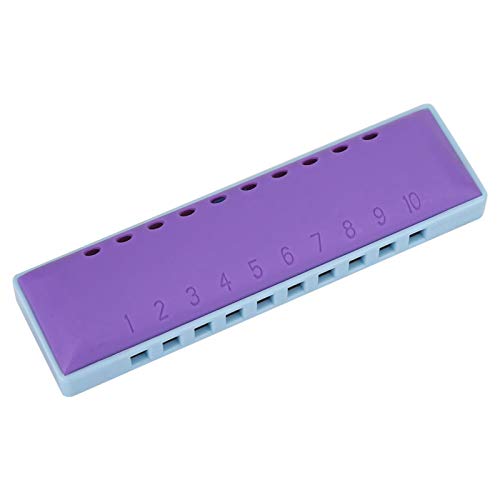 Anti-rust Folk Harmonica Jazz Harmonica for Music Lovers for Friends Gathering(Two-color-purple)