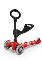 Micro Kickboard - Mini 3in1 Deluxe - Three Wheeled, Lean-to-Steer Swiss-Designed Micro Scooter for Toddlers with 3 Riding Options for Ages 1-5 (Red)