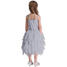 Load image into Gallery viewer, DYMCII Baby Girls Feather Swan Princess Dance Dress Prima Ballerina Costume Pageant Party Prom Birthday Short Tiered Gown Gray 5-6T
