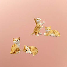 Load image into Gallery viewer, DOITOOL 4pcs Miniature Cat Figurines Resin Mini Kitty Figure Sculpture Animal Characters Toys Playset Fairy Garden Statues for DIY Terrarium Dollhouse Decor Landscape Accessories

