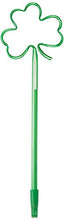 Load image into Gallery viewer, amscan St. Patrick&#39;s Day Green Plastic Shamrock Pen | Party Accessory, 8 1/8&quot;
