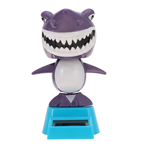 Amosfun Solar Dancing Figures Car Decoration Doll Dancer Toy Desktop Favor Purple Shark Shaped