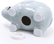 Load image into Gallery viewer, TOYSBBS Elephant with Interesting Spring Ball Ceramic Piggy Bank Coin Bank,Gray
