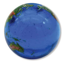 Load image into Gallery viewer, Shasta Visions Blue Earth Marble with Natural Earth Continents, Recycled Glass, 5 with a Pouch, 0.9 Inch Diameter (Pack1)

