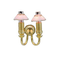 Melody Jane Dollhouse Double Victorian Gas Lamp Sconce Wall Light 1:24 Scale Half Inch